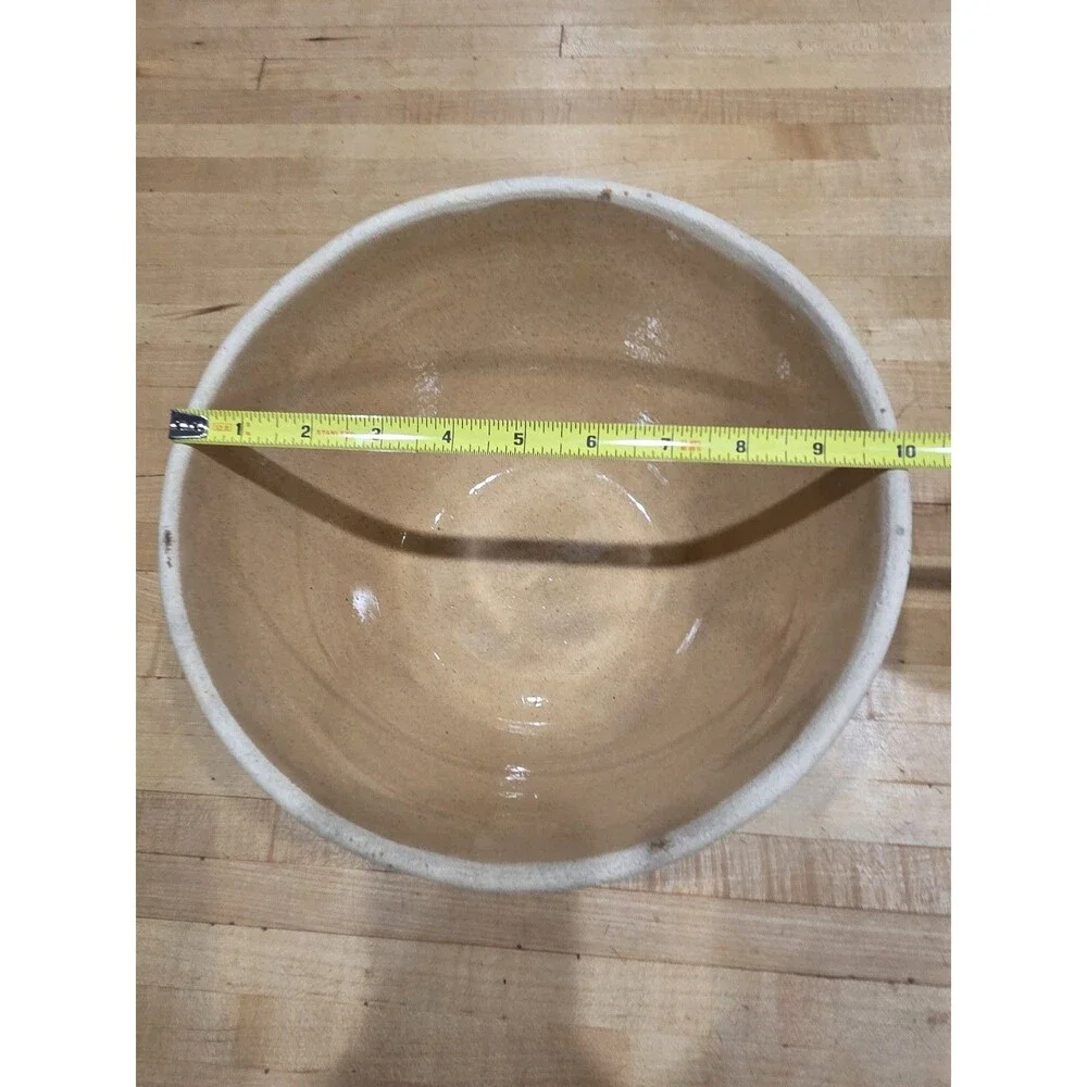 Vintage Robinson Ransbottom Crown Star Stoneware Mixing Bowl - Roseville, Ohio